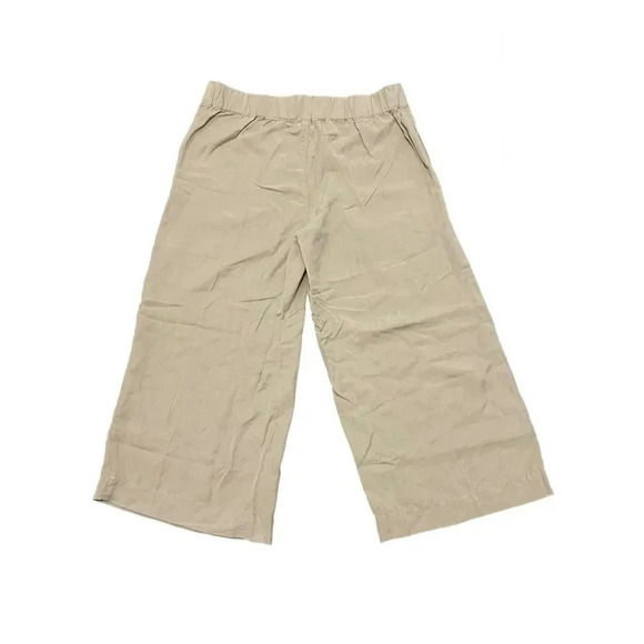 Fresh Produce Clare Crop Capris Tencel Pants S Wide Leg Elastic Waist Lagenlook - Picture 3 of 5